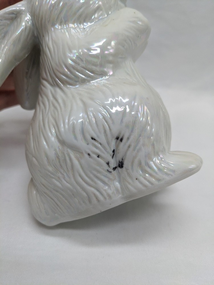 White Ceramic Easter Bunny Figure 5"
