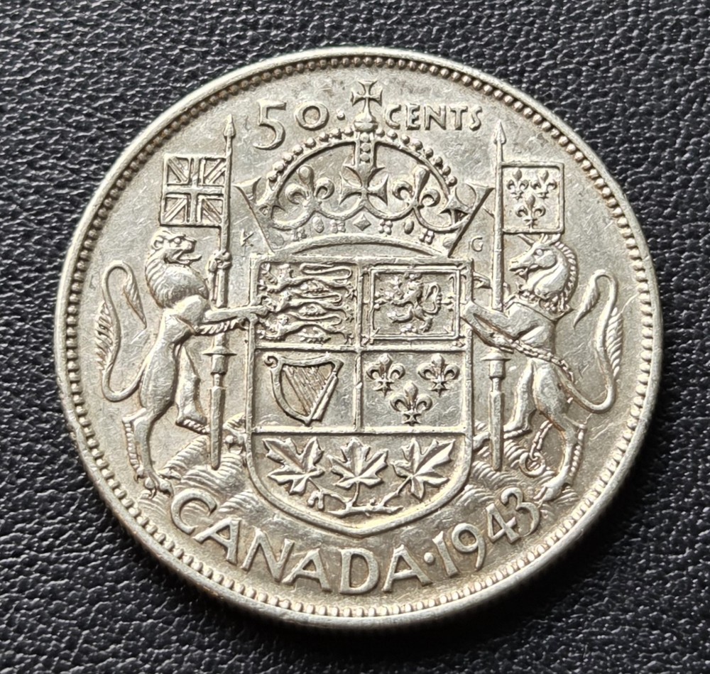 1943 Canada Silver 50-Cent Half Dollar Coin ***Great Condition*** 80% Silver