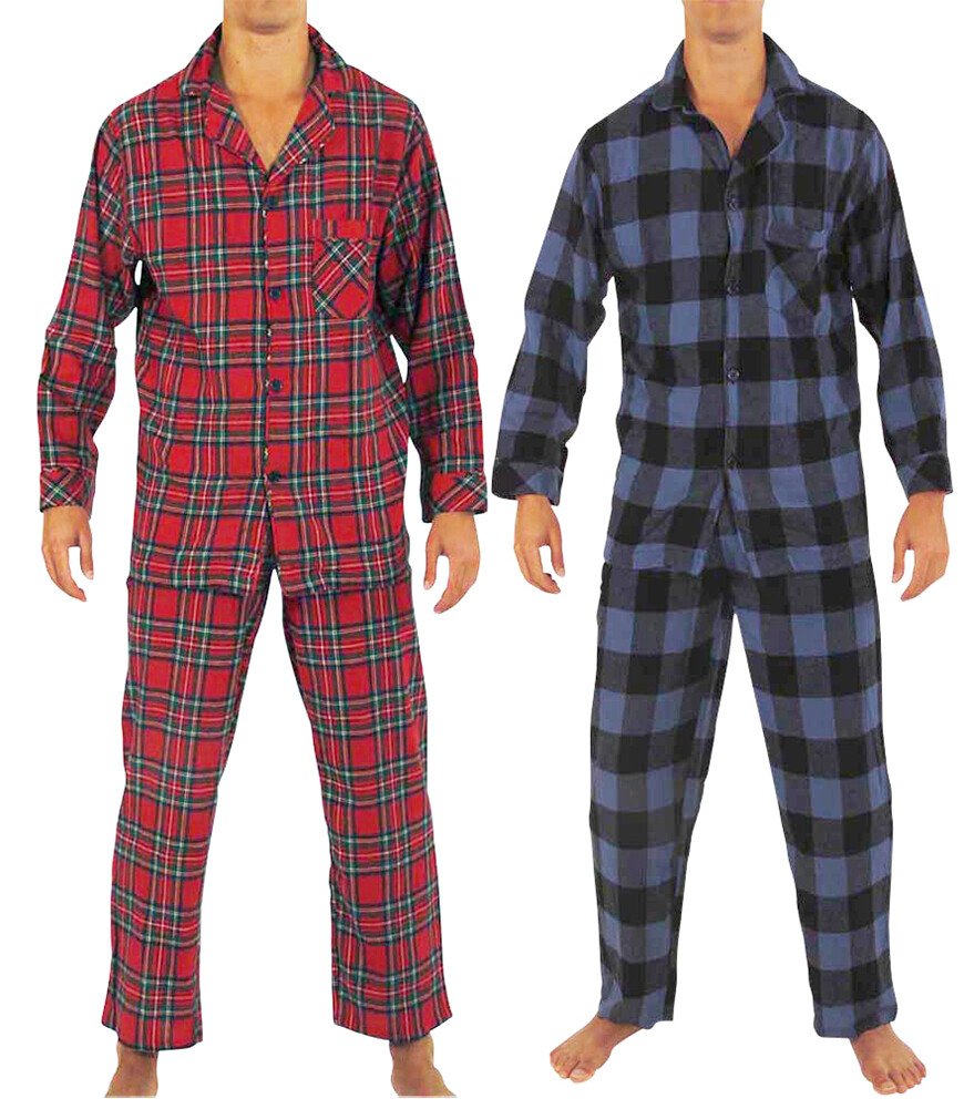 Norty Big Mens Cotton Yarn Flannel Pajama Lounge Sleep Sets - 3XL to 5XL