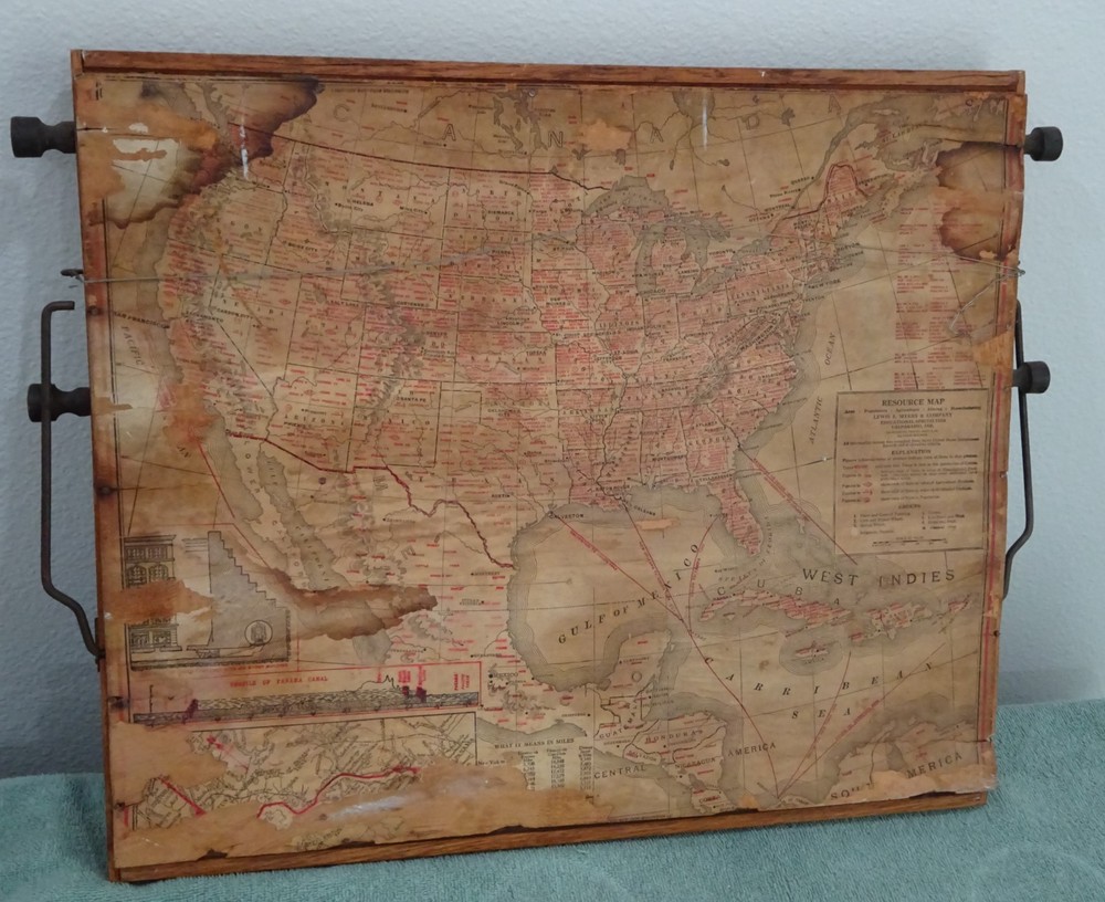 Super Rare 1904 Educational School Chart Roller Teaching Marcius Willson Botany