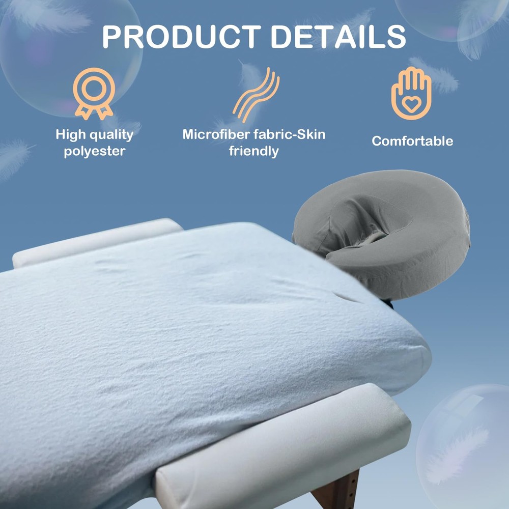 24 Pcs Face Cradle Covers for Massage Table Microfiber Reusable Soft Thicker Mas