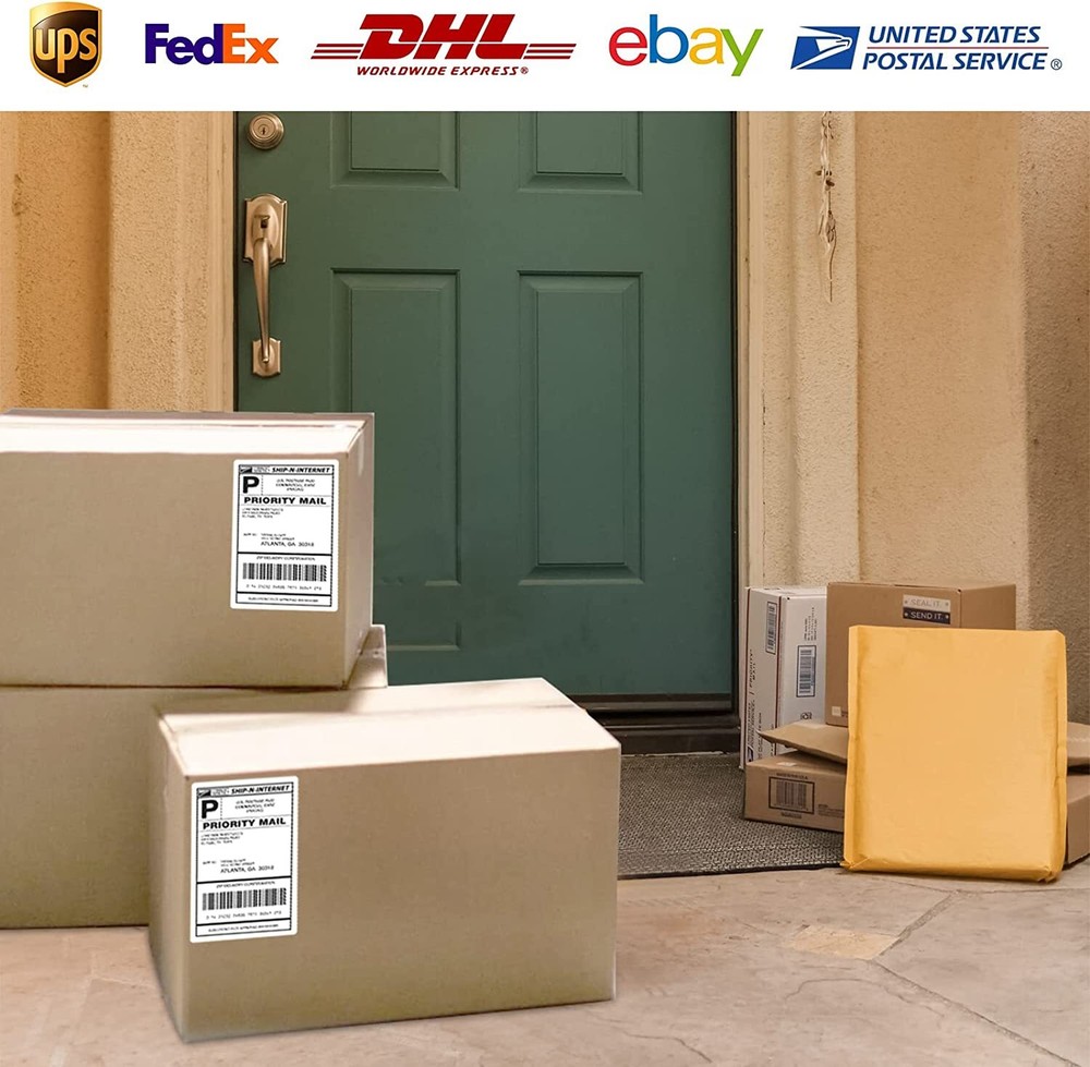 2000 8.5x5.5 Half Sheet Shipping Labels Rounded Corner Self Adhesive 2 Per Sheet