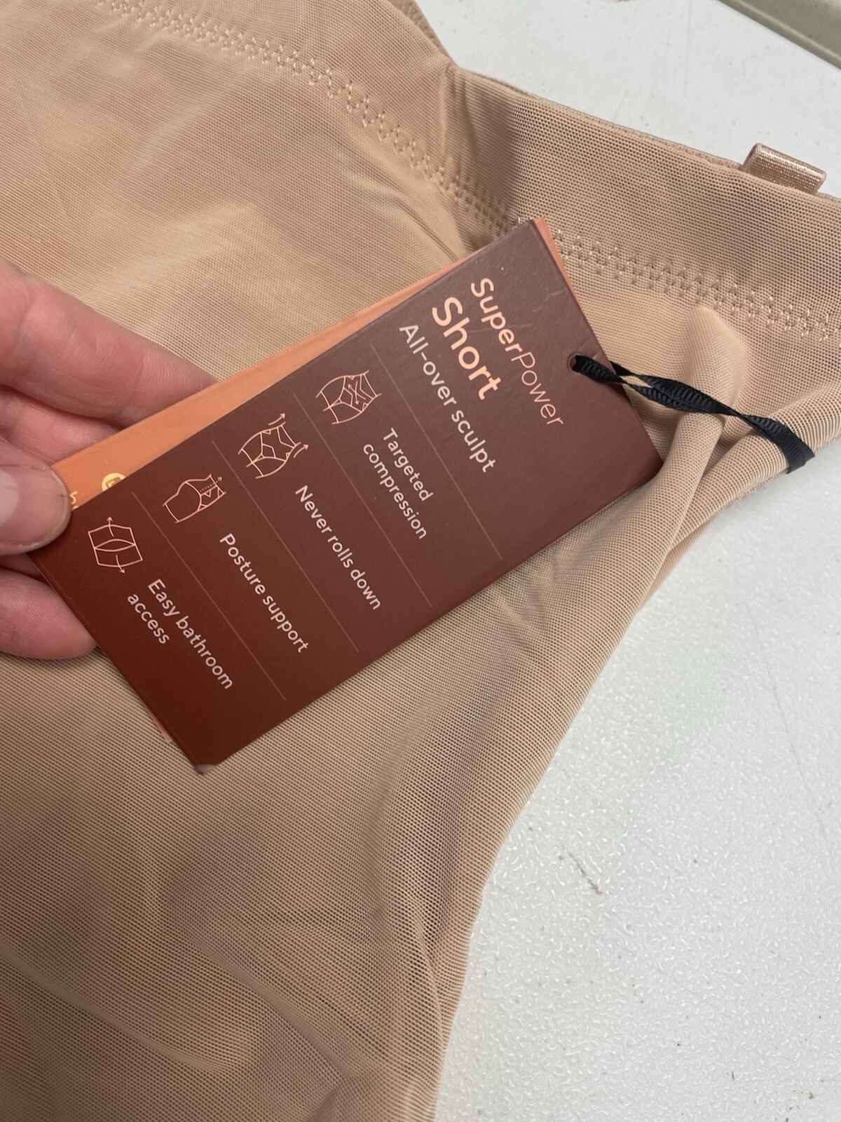 New Women's HONEYLOVE Sand SuperPower Shorts Medium Short M Beige Shapewear