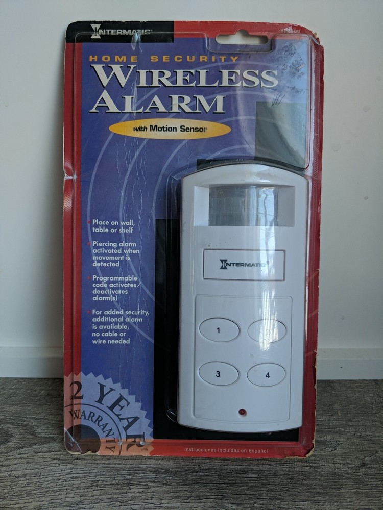 Intermatic Home Security Programmable Wireless Alarm w/Motion Sensor White NEW