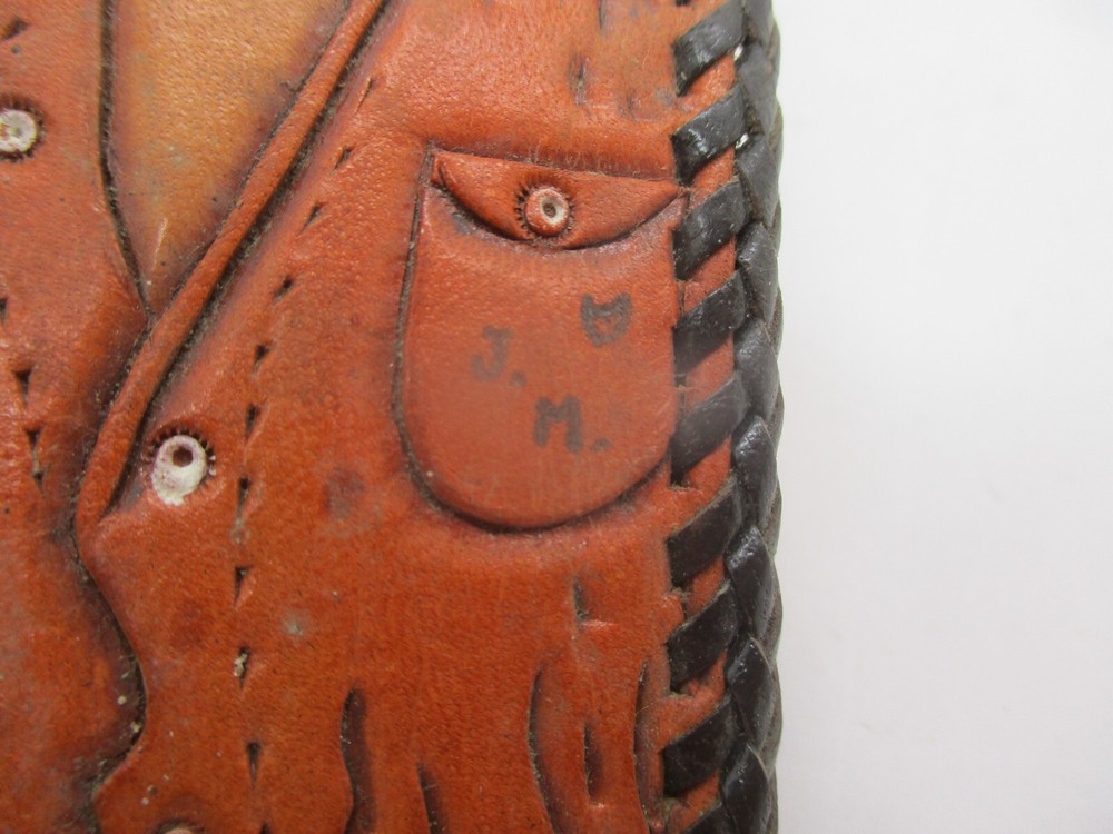 Vintage Tooled Leather Novelty Cowboy Sheath