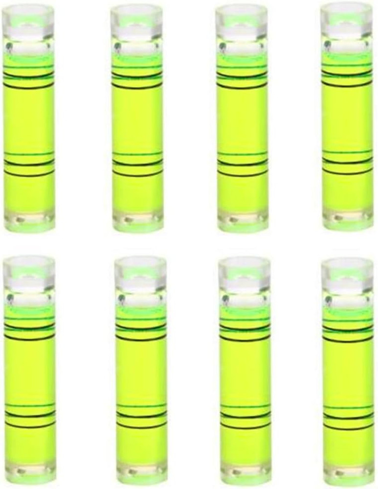 8 Pieces Mini Cylindrical Level Small Horizontal Bubble Levels 9.5X40Mm Bubble S