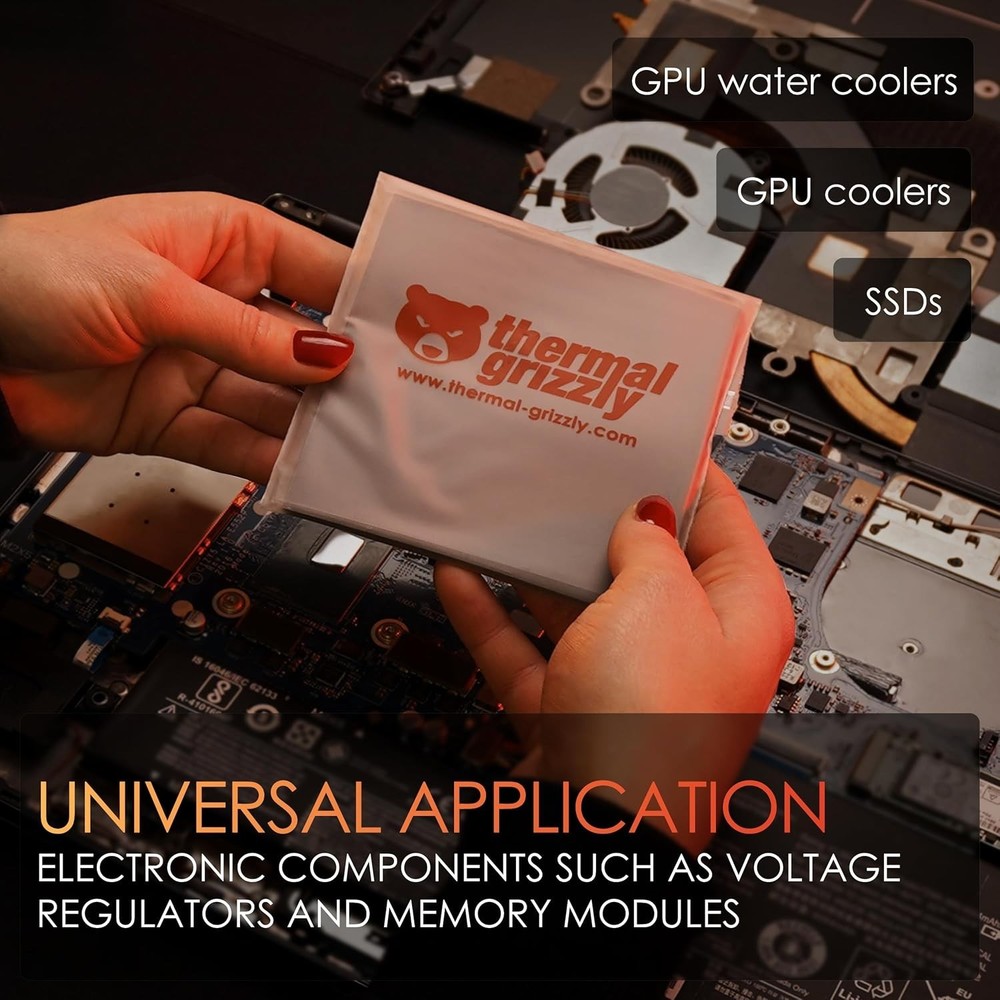 Thermal Grizzly Minus Pad Basic – 2-Pack Thermal Interface Pad, 100x100