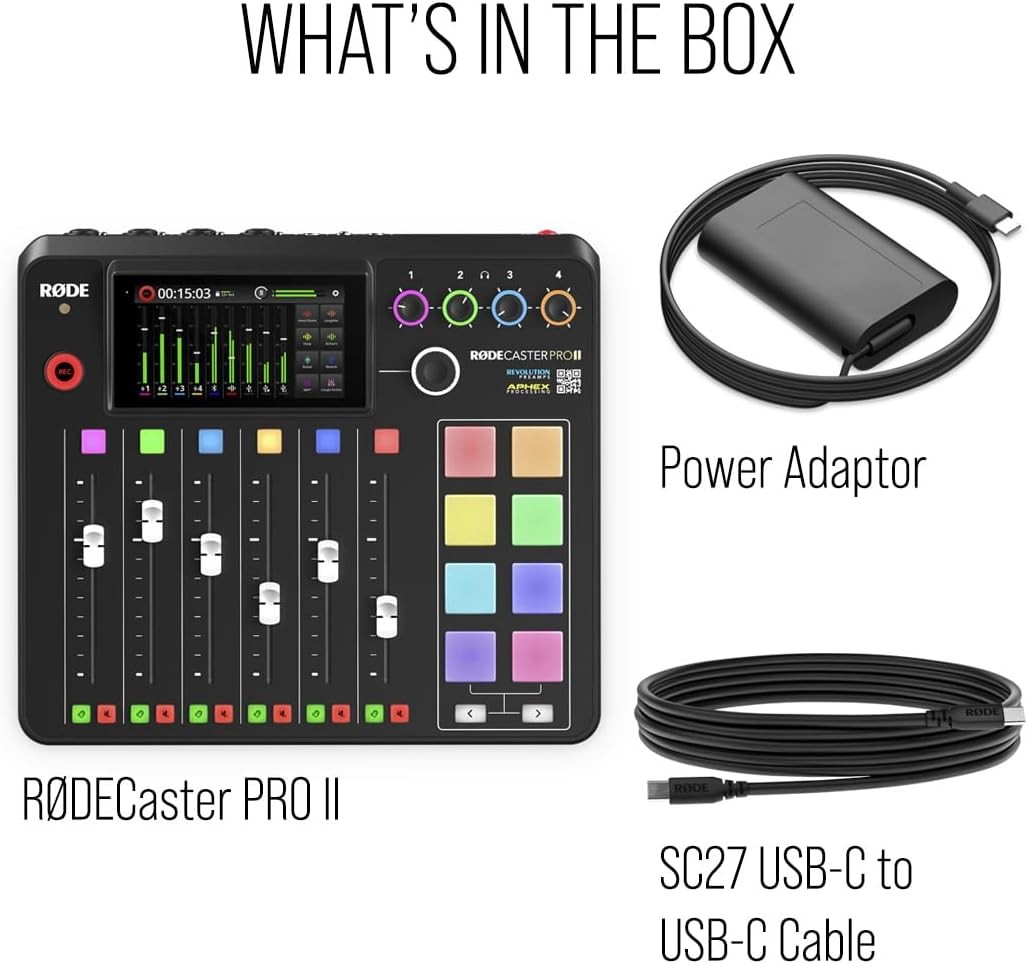 RODECaster Pro II All-in-One Audio Console for Podcasting Streaming Music Black