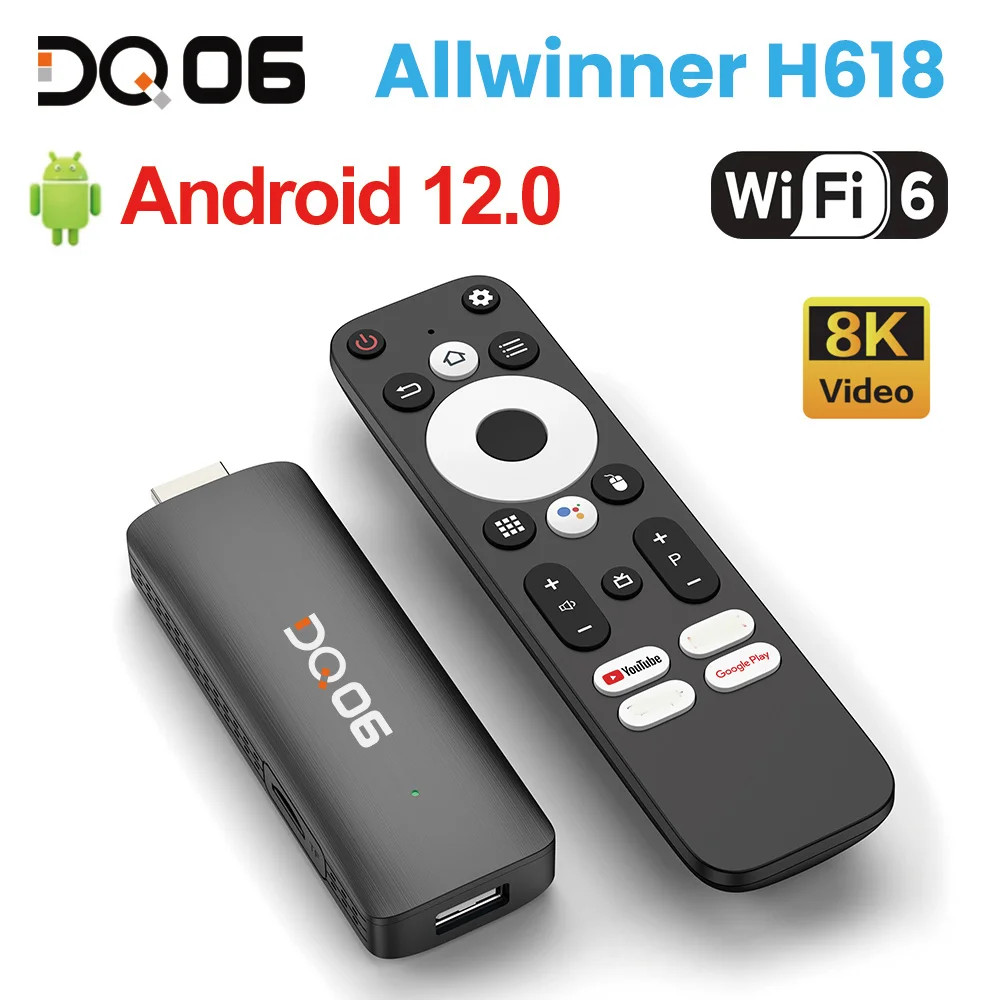 ATV Mini TV Stick Android12 Allwinner H618 Quad Core Cortex A53 Support 8K