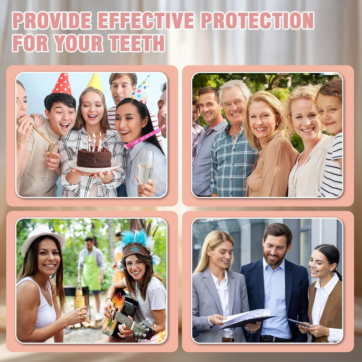 Silicone Dentures for Men & Women, Upper & Lower False Teeth, Natural Shade Smil