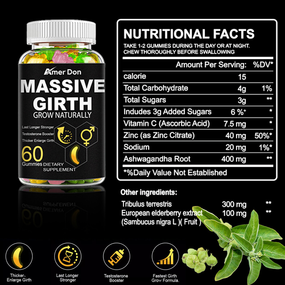 MASSIVE MEN GUMMIES&Ashwagandha Root Blend Premium Formula Changes Well-being