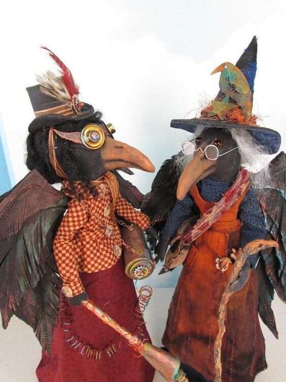 "Witch and Steampunk Crow Dolls" CD Pattern Class Tutorial by Susan Barmore