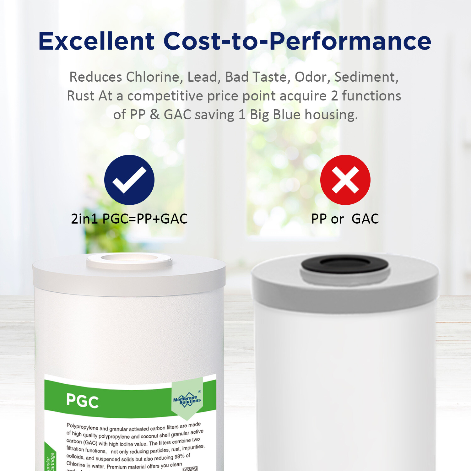 4 pcs for WHKF-GD25BB WHKF-DWHBB Sediment Carbon 5 Micron Water Filter 10 x 4.5