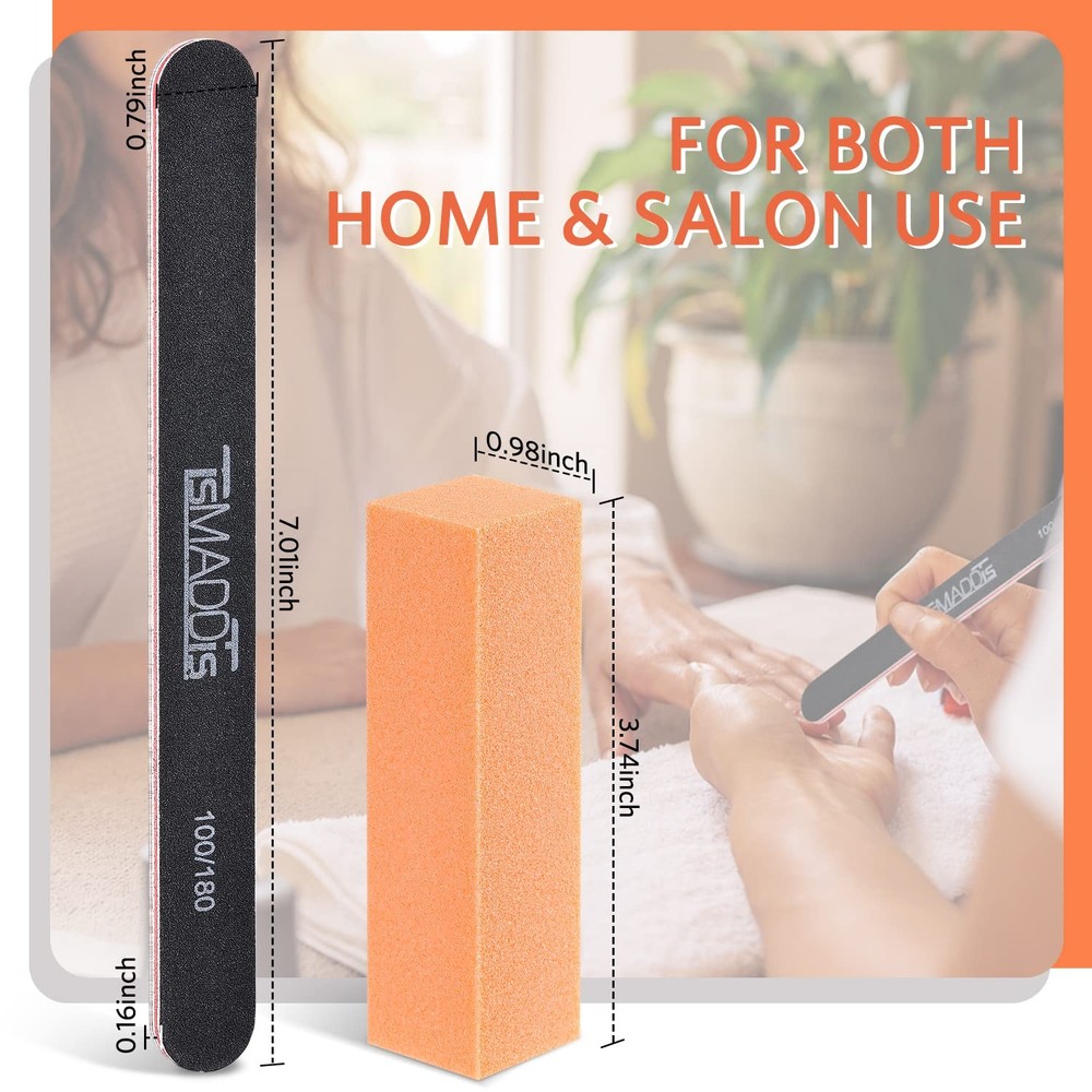 Nail Files and Buffers, Professional Manicure Tools Kit Rectangular Art Care