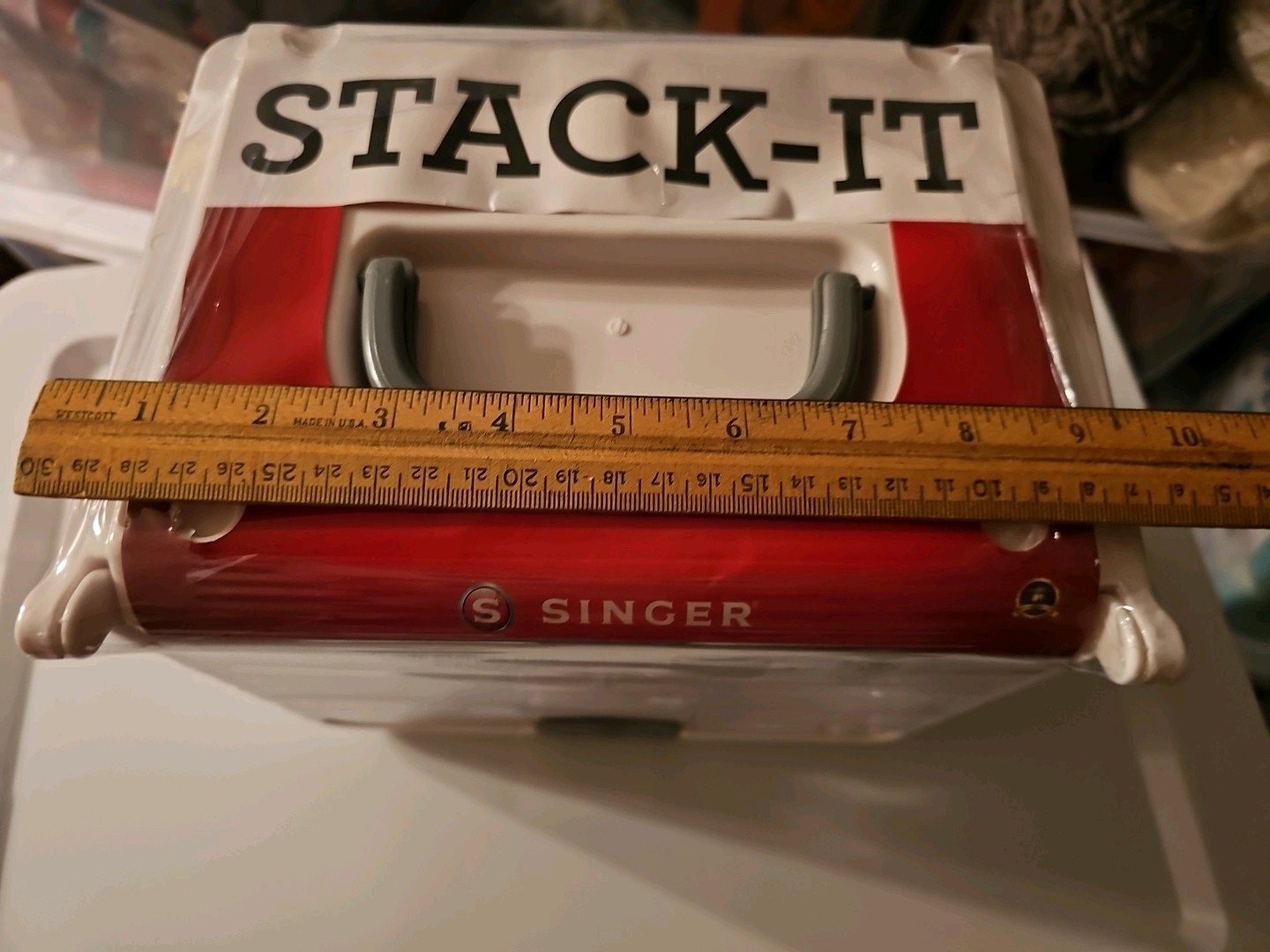 NEW SINGER Sew-It-Goes STACKABLE STORAGE CASE CLEAR WHITE SEWING QUILT FREE SHIP