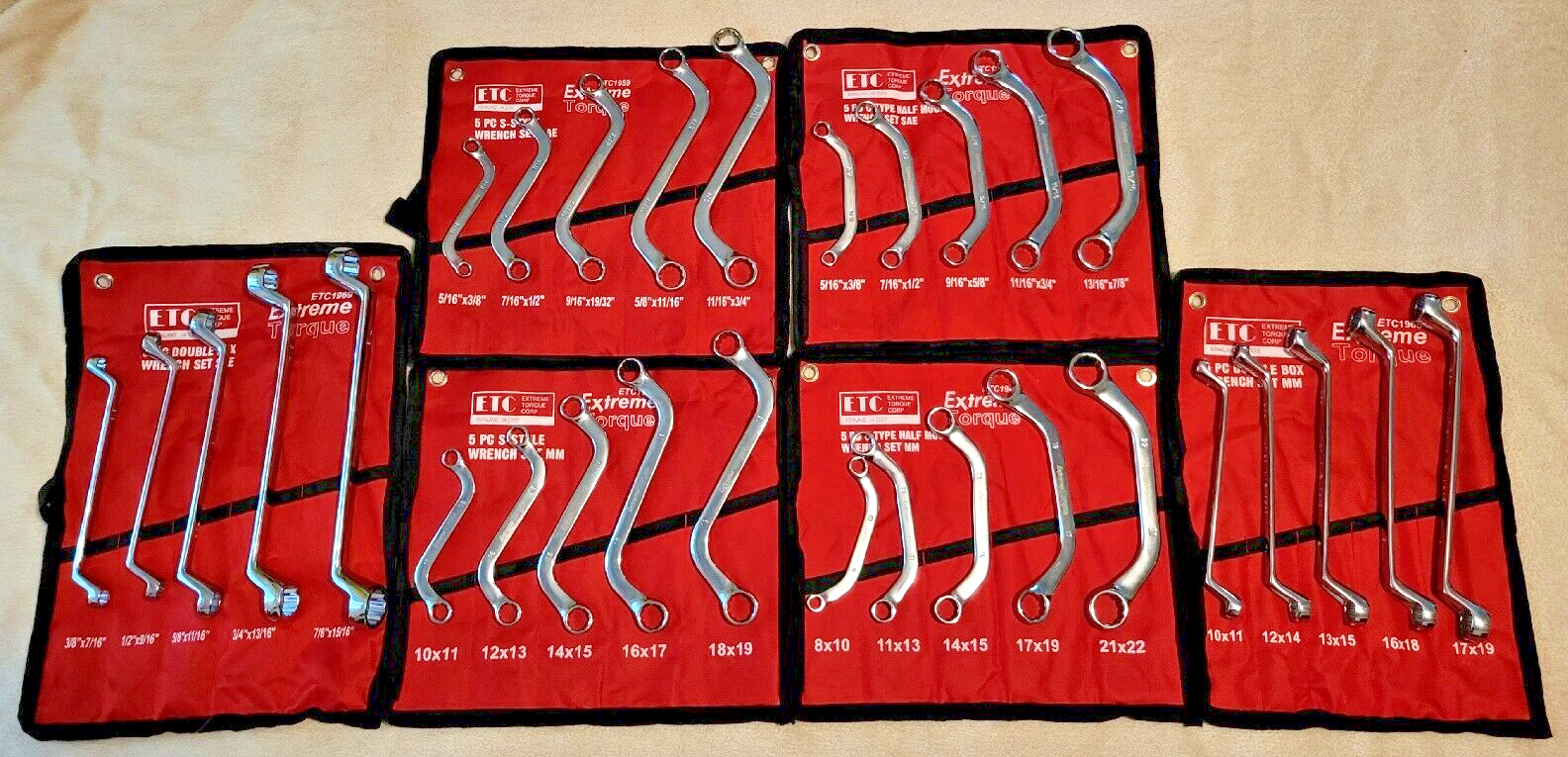 Box Deal 6 Wrench Set SAE Metric Moon S Starter Obstruction Deep Double Offset
