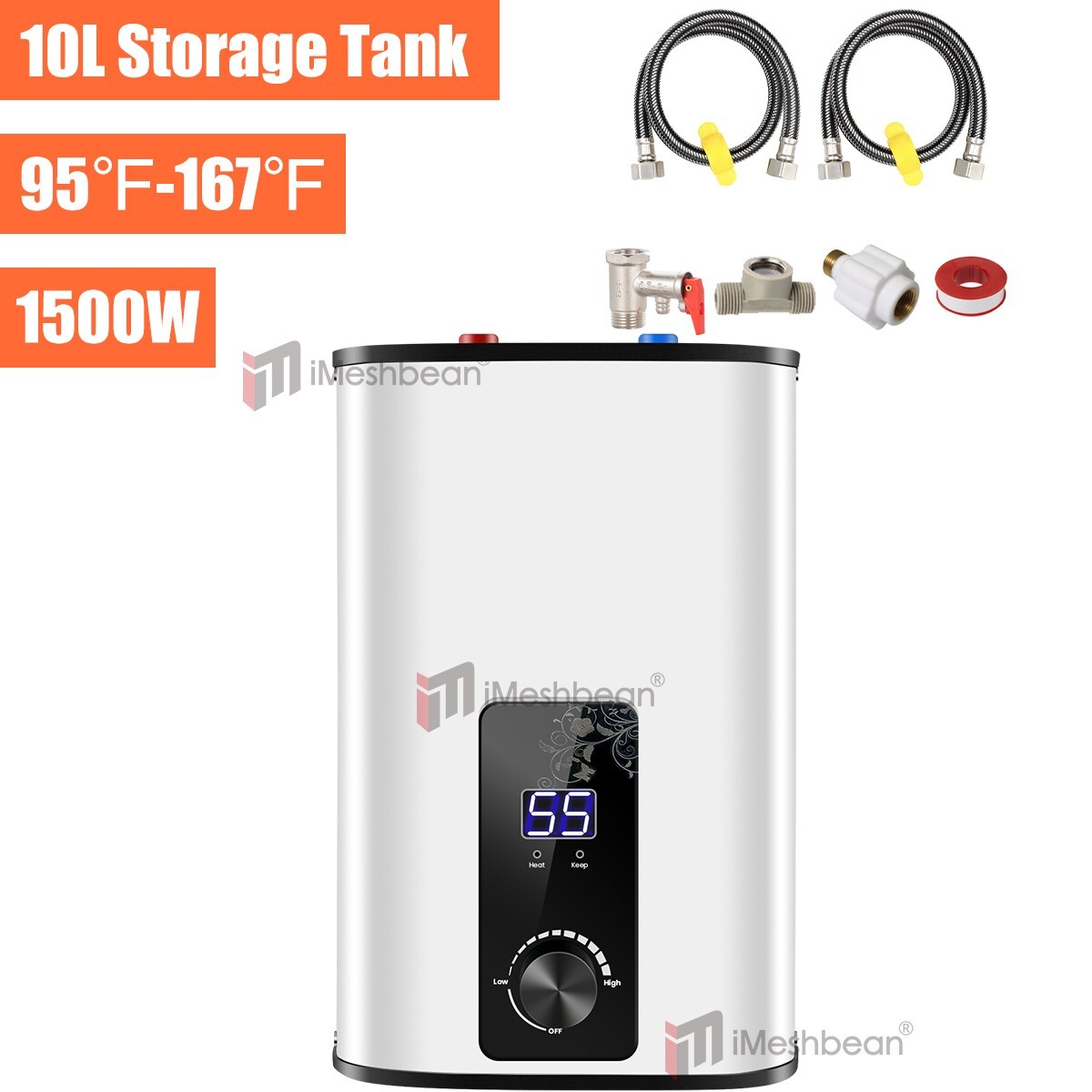 Instant Electric Hot Water Heater Shower Compact Mini-Tank Storage RV 10L 110V