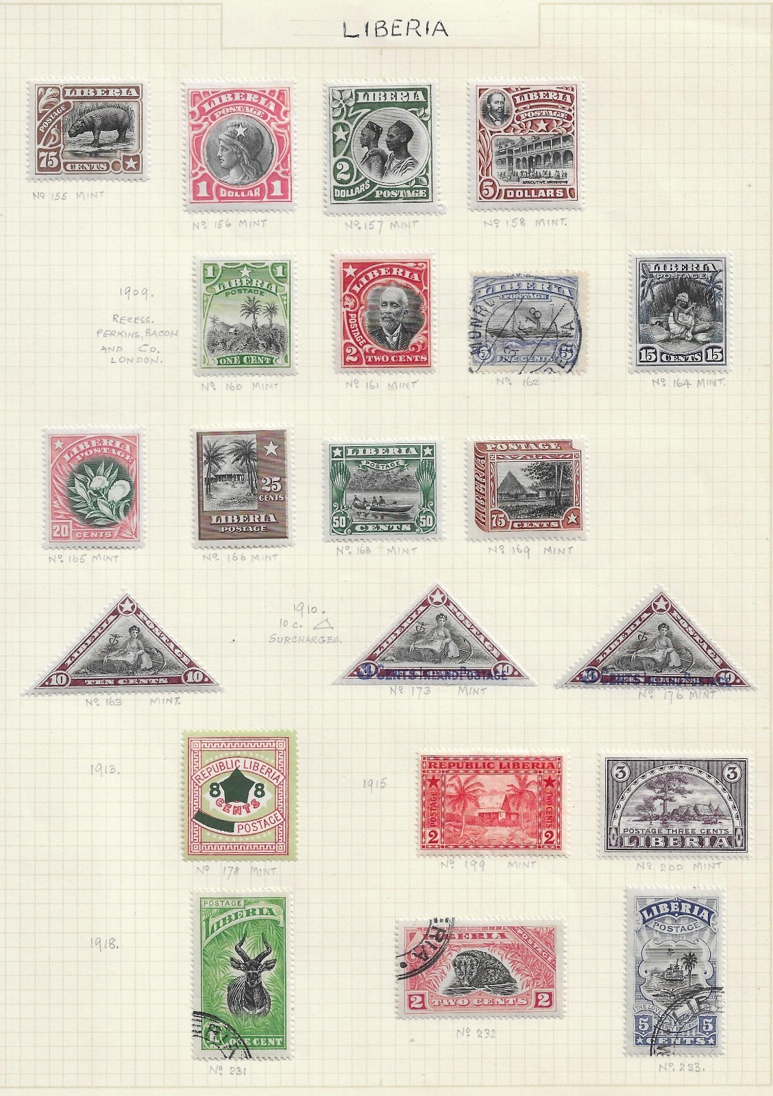 Liberia Earlier Collection on Pages & Cards