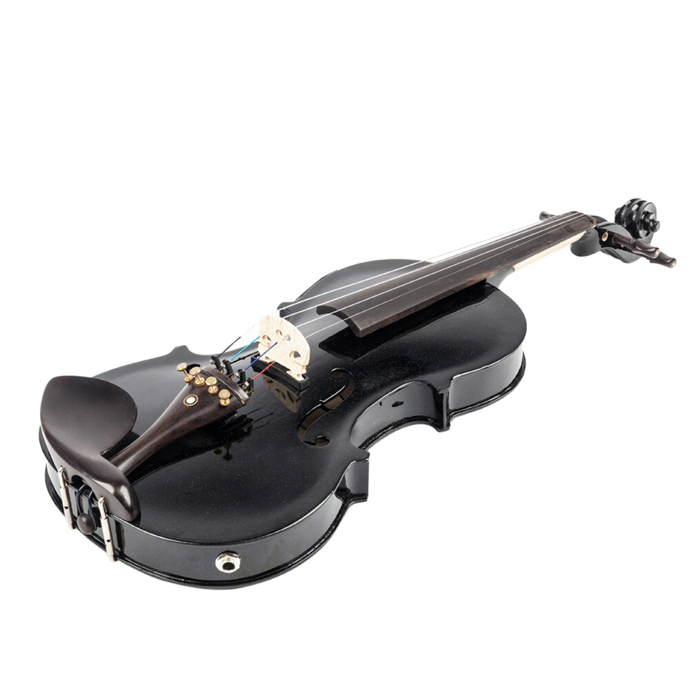 4/4 Full Size EQ Violin with Case Bow String Shoulder Rest Tuner Black