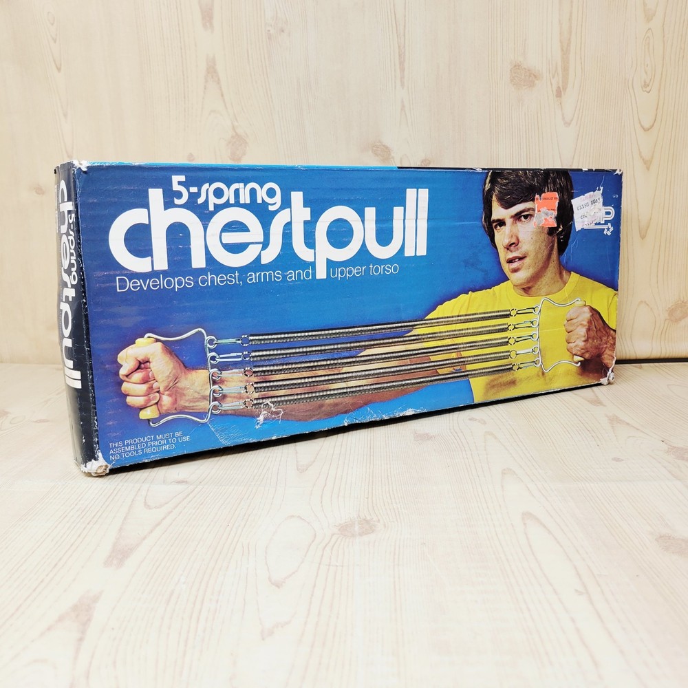 Vintage 1970s DP 5 Spring Chest Pull Expander Exerciser in Original Box