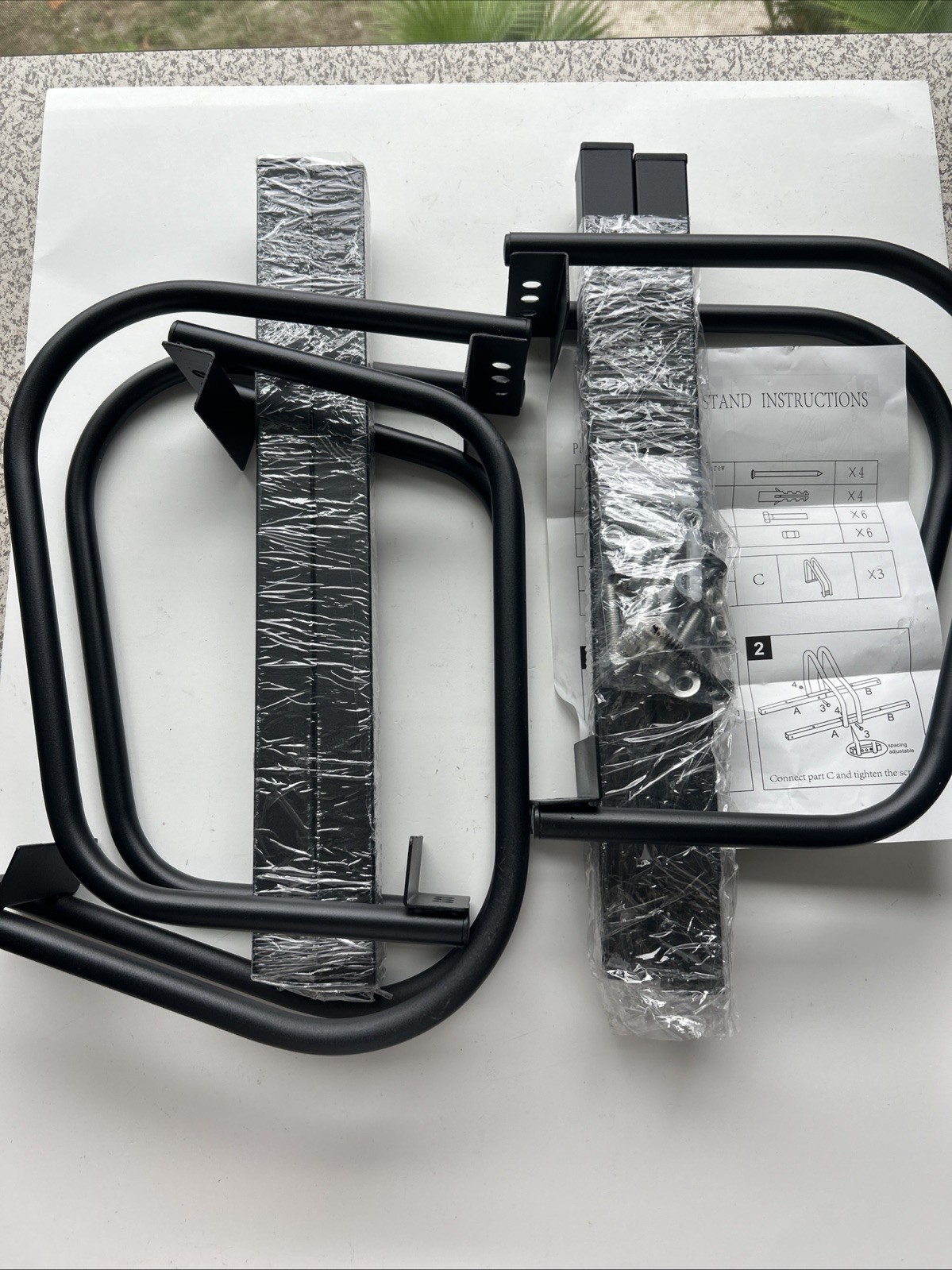 WALMANN 3 Bikes Floor Bike Stand, Bike Parking Rack Garage Bike Storage Stand