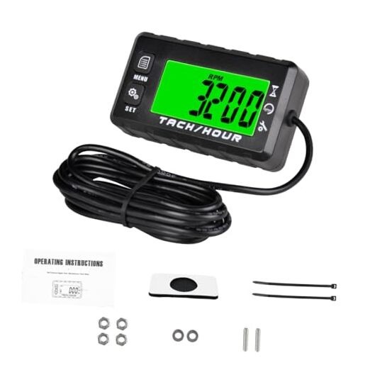 JR-HM058 Digital Hour Meter Tachometer,2 System Options,Countdown Maintenance