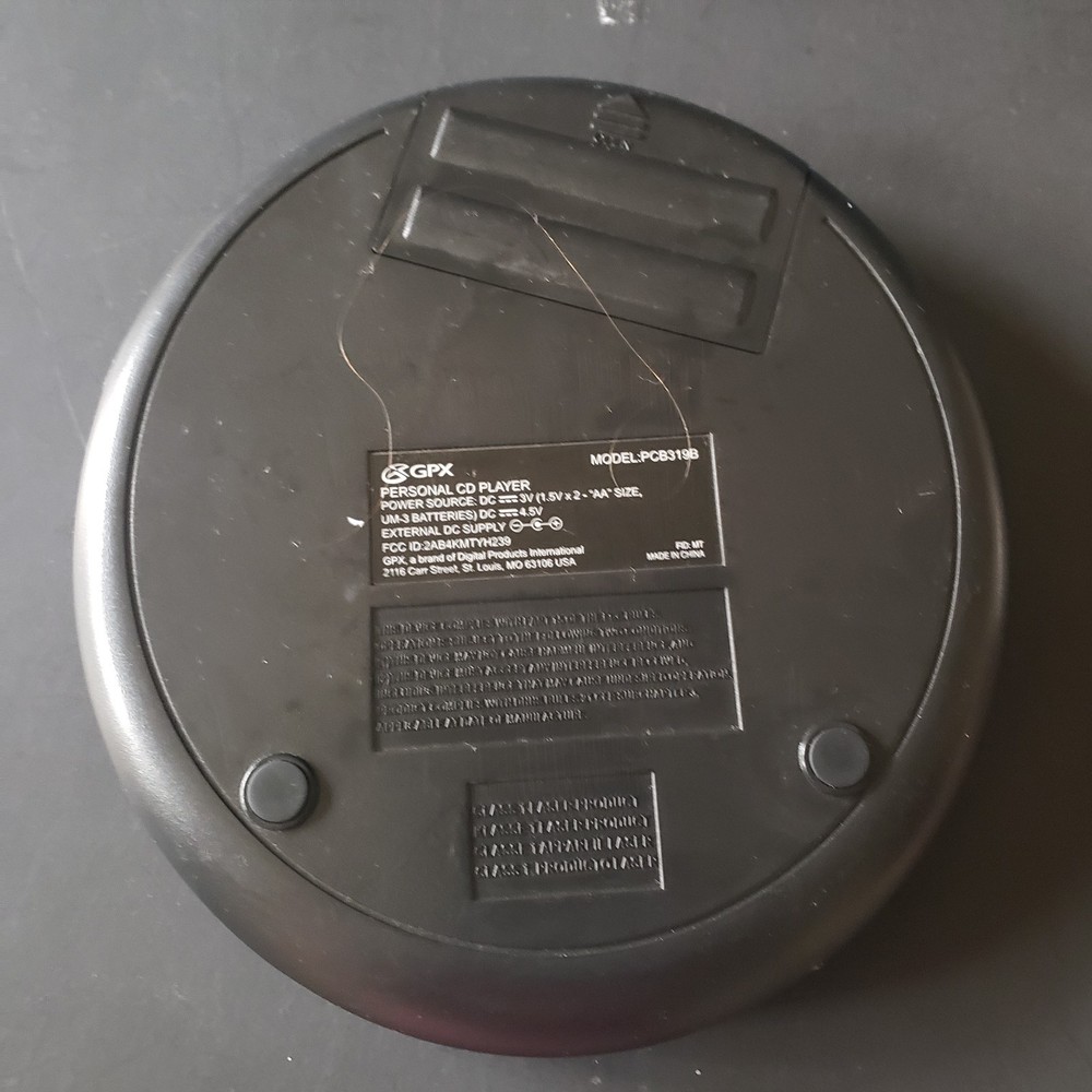 GPX PCB319B Portable CD Player with Bluetooth & ESP Black & Silver Tested
