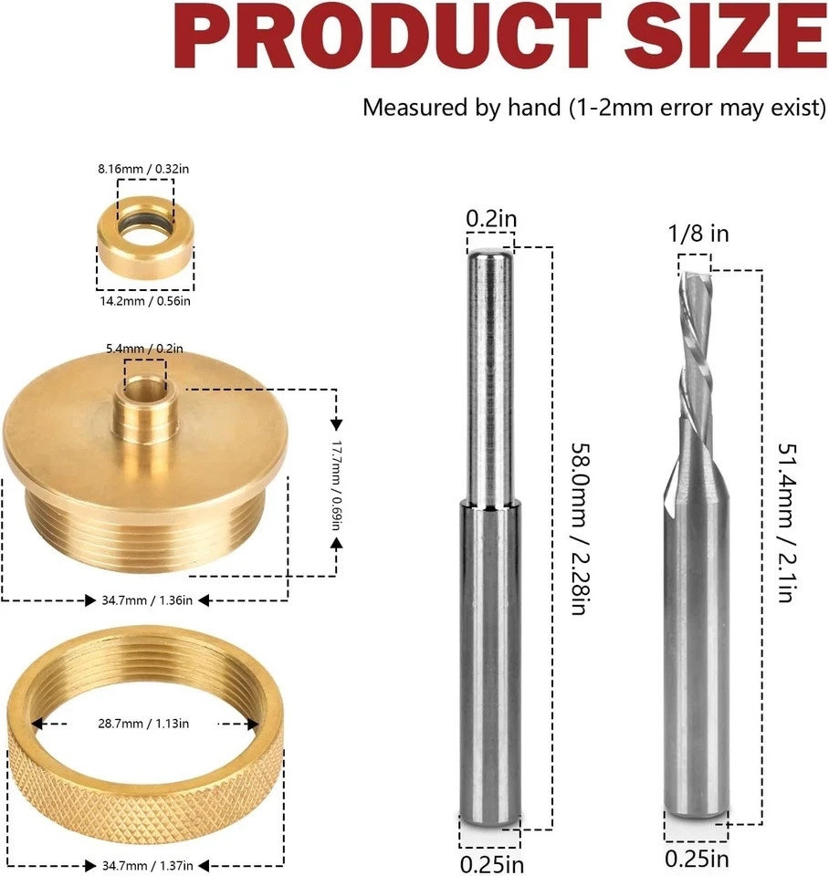Router Inlay Bushing Kit Replacement for Router Template Guide Set Solid Bras...