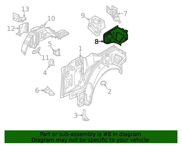 Genuine GM Driver Side Body Side Inner Panel Reinforcement 13387070