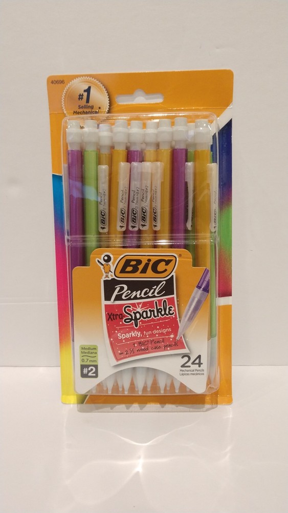 BIC Xtra Sparkle Mechanical Pencil, Medium Point (0.7 mm), 24-Count