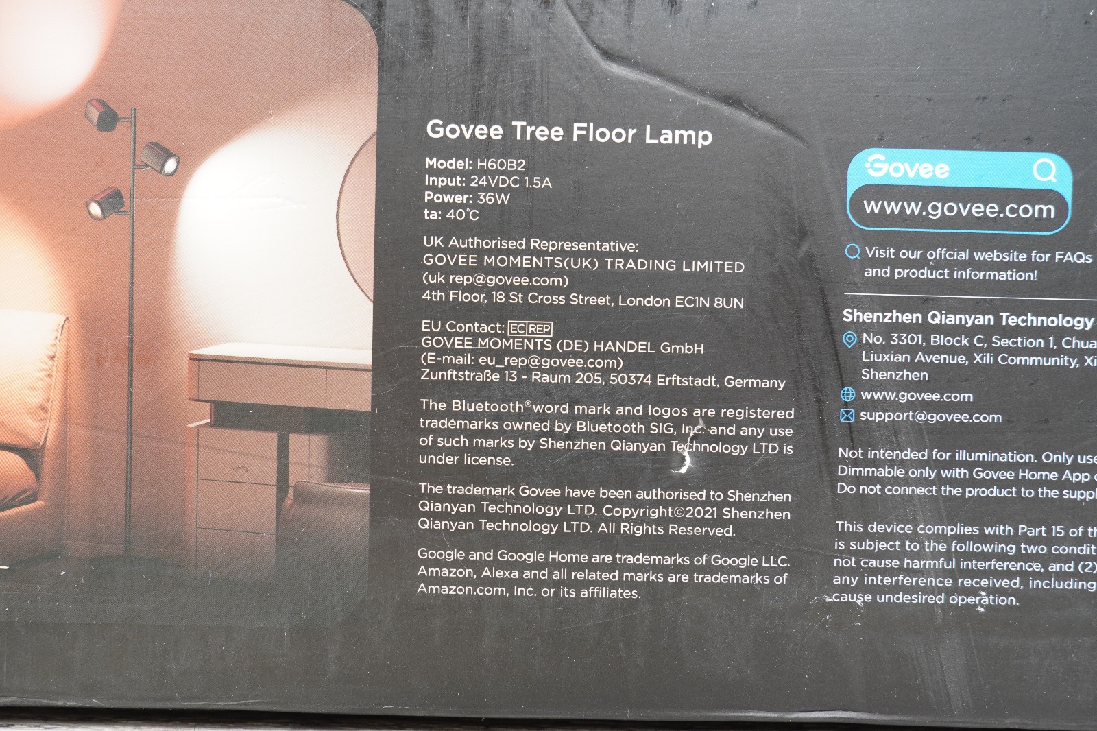 Govee Tree Floor Lamp, 3 Rotatable Lights with LuminBlend Technology H60B2