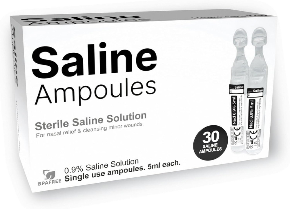 Saline Solution, 0.9% Sodium Chloride, 30 Single-Use 5Ml Tubes