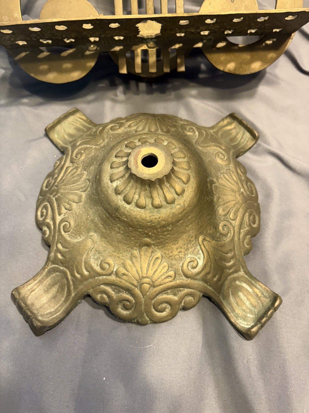 Vintage Ornate Floral Brass Music Stand Antique Adjustable Height