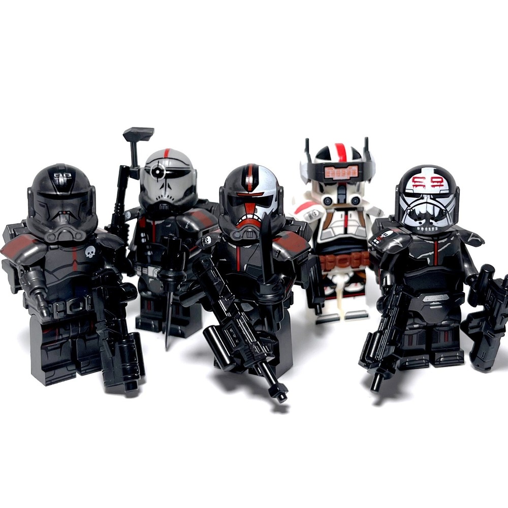 Bad Batch Custom Minifigures Star Wars Lego Clone Force 99 Elite Black Commandos