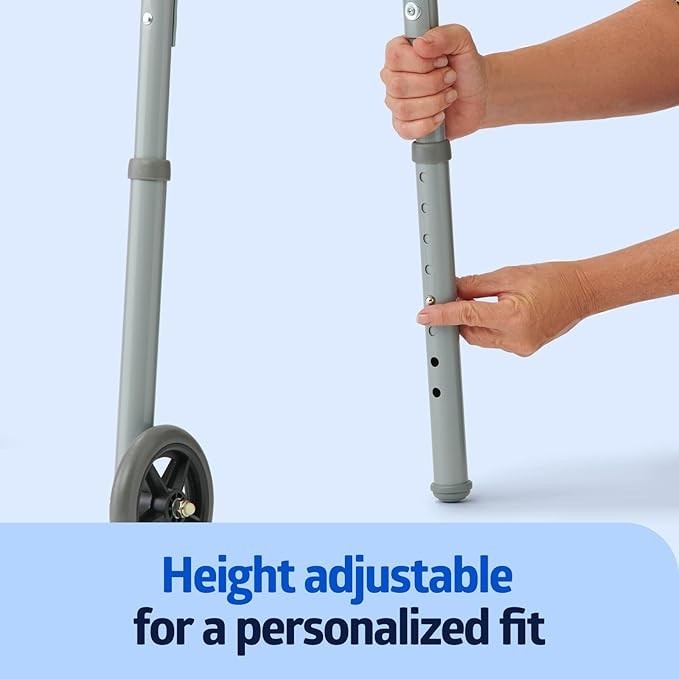 Medline 2-Button Folding Walker model MDS86410W designed for mobility assistance