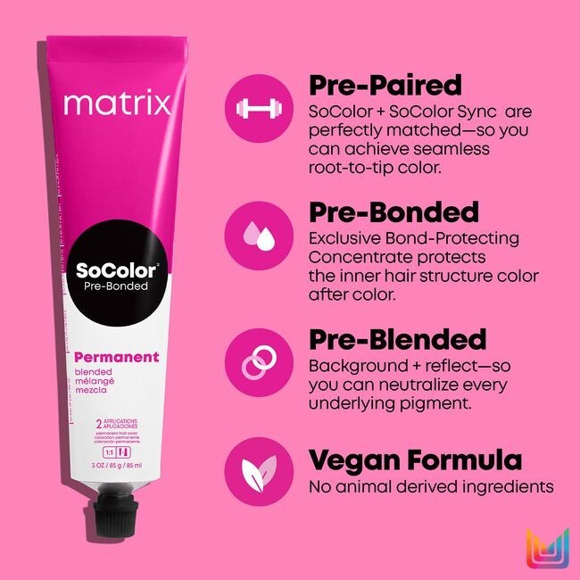 Matrix SoColor Pre-Bonded Permanent Hair Color 3 oz - NIB