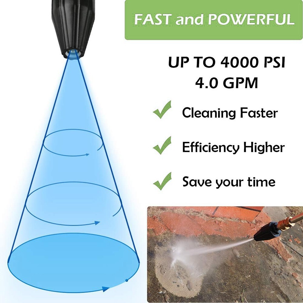 YAMATIC 5000 PSI Pressure Washer Turbo Nozzle for Hot Water 360° Rotating 4 GPM