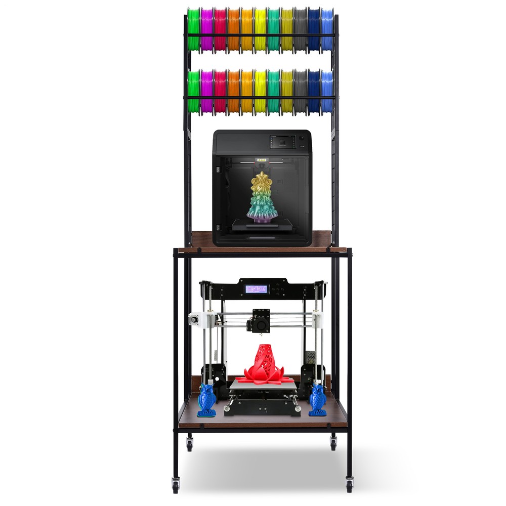 Heavy Duty 3D Printer Stand With Double Layer 3D Printer Filament Storage Rack