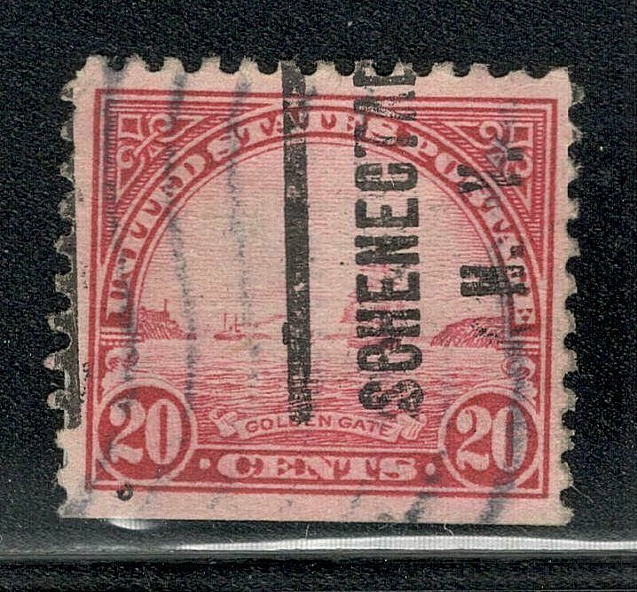 Sc # 567 ~ 20 cent Golden Gate Issue, Precancel, SCHENECTADY N. Y.
