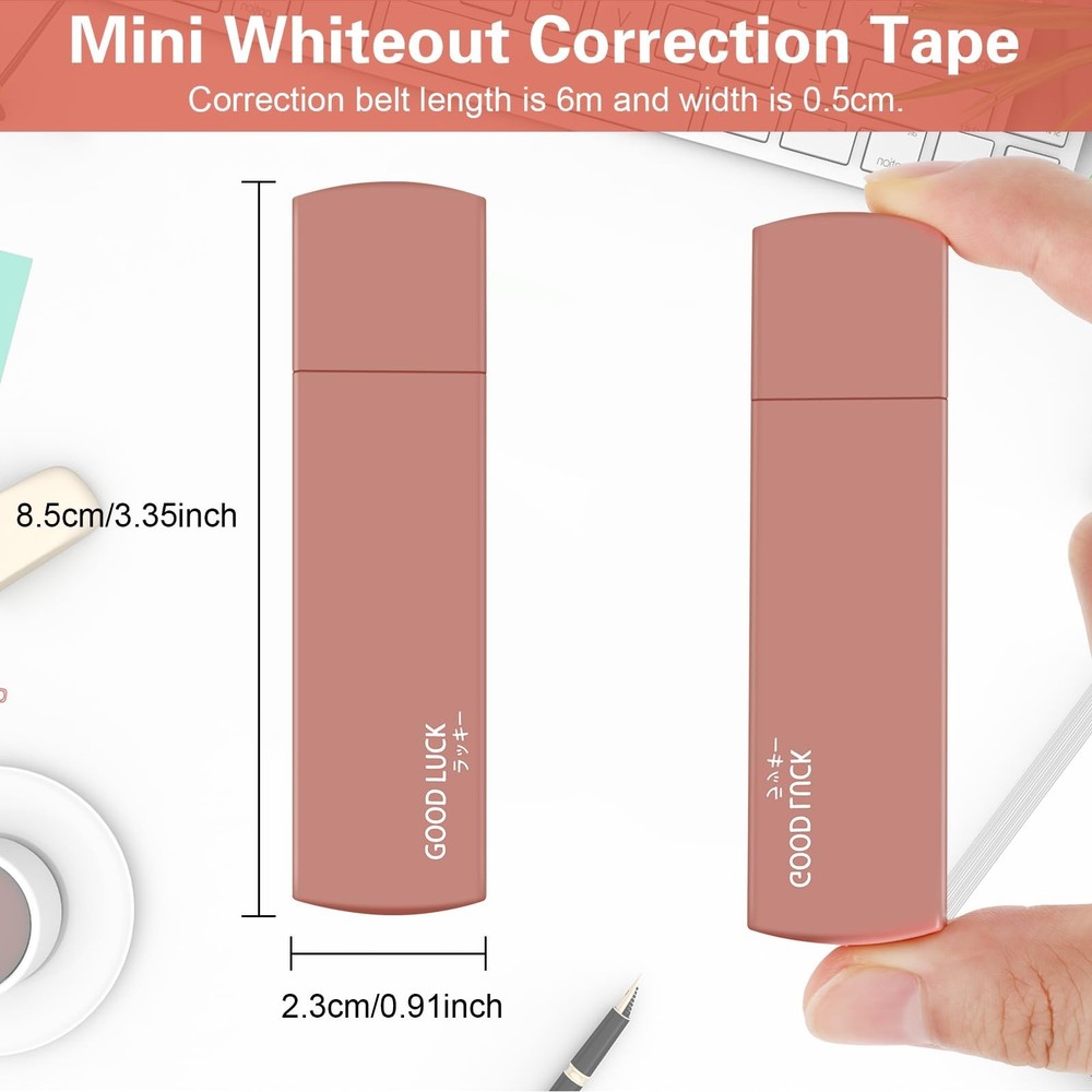 6Pcs Mini White Correction Tapes, Quick Dry Smooth Pull Out for Writing, 118F...