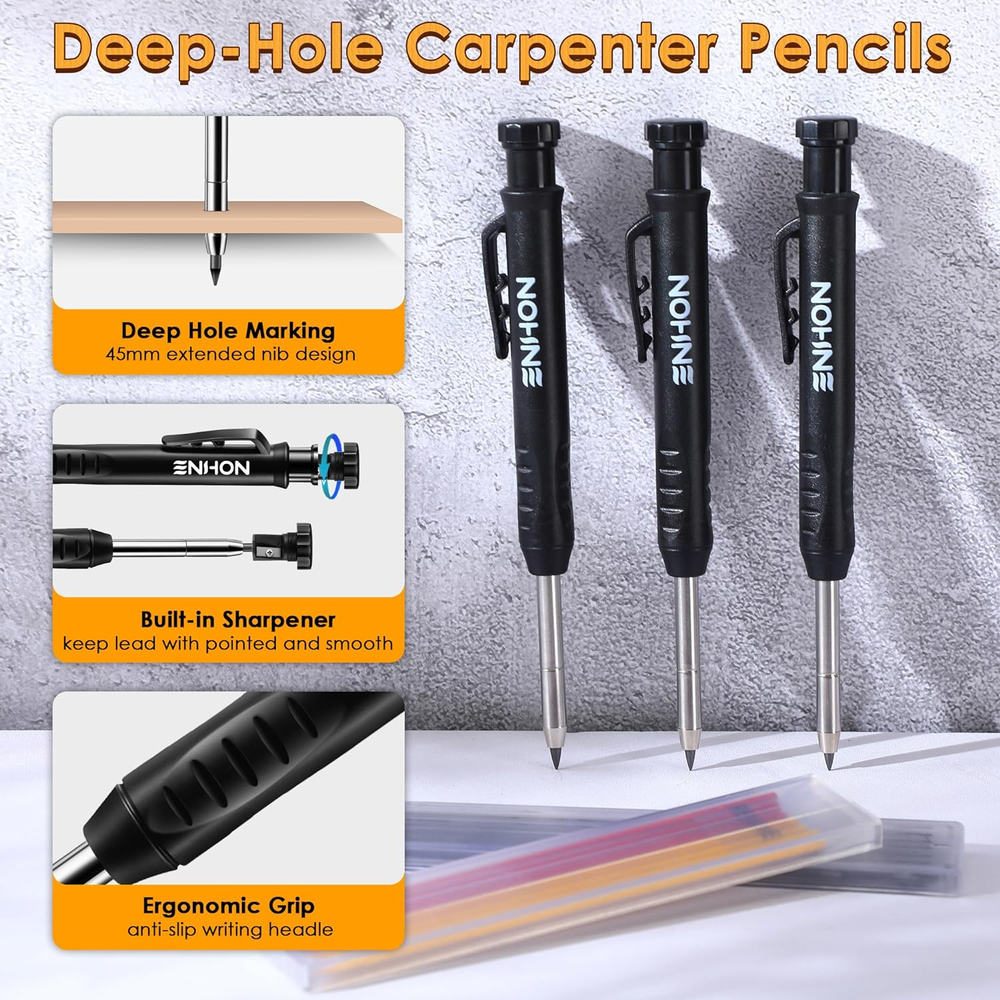 41-Piece Mechanical Carpenter Pencil Set with Sharpener & Refills in Canvas Case