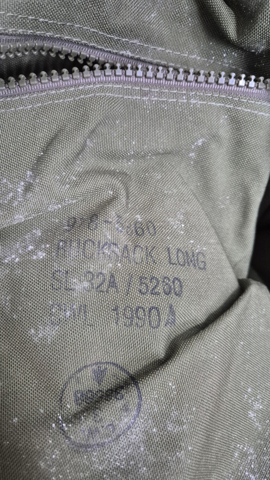 Genuine British Army 120L Bergen Olive Long Back + Side pouches 1990