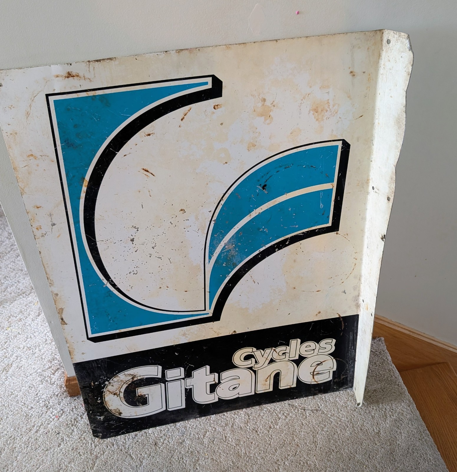 Gitane Cycles Cycling 2 Sided Flange Metal Sign