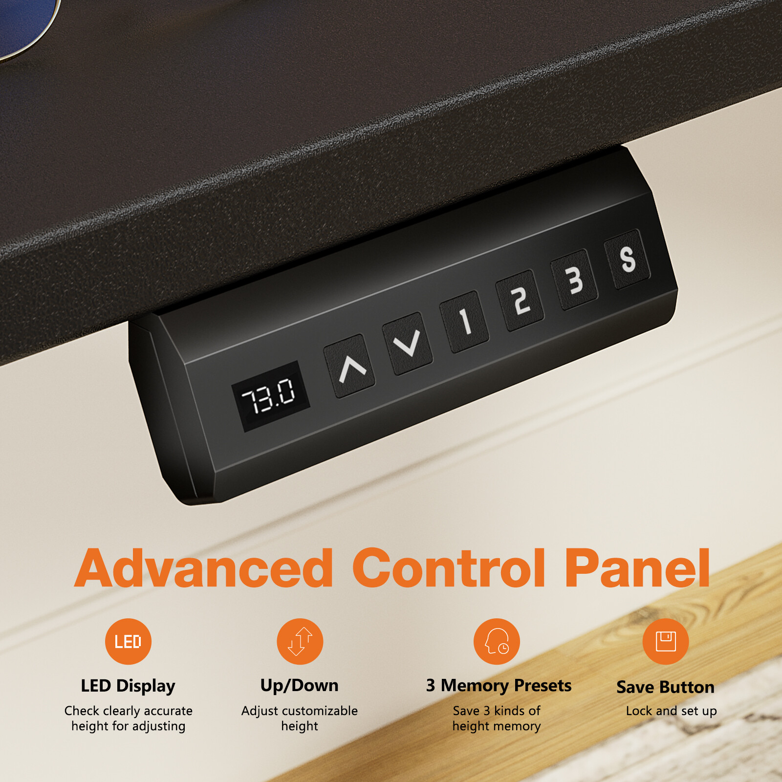 Electric Sit Stand Up Desk: Adj. Height Standing Desk of 40/48/55/63 Inches