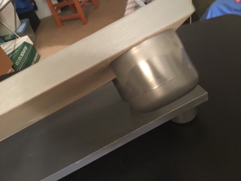 Gray Particle Board Display Riser Stands with Short Legs