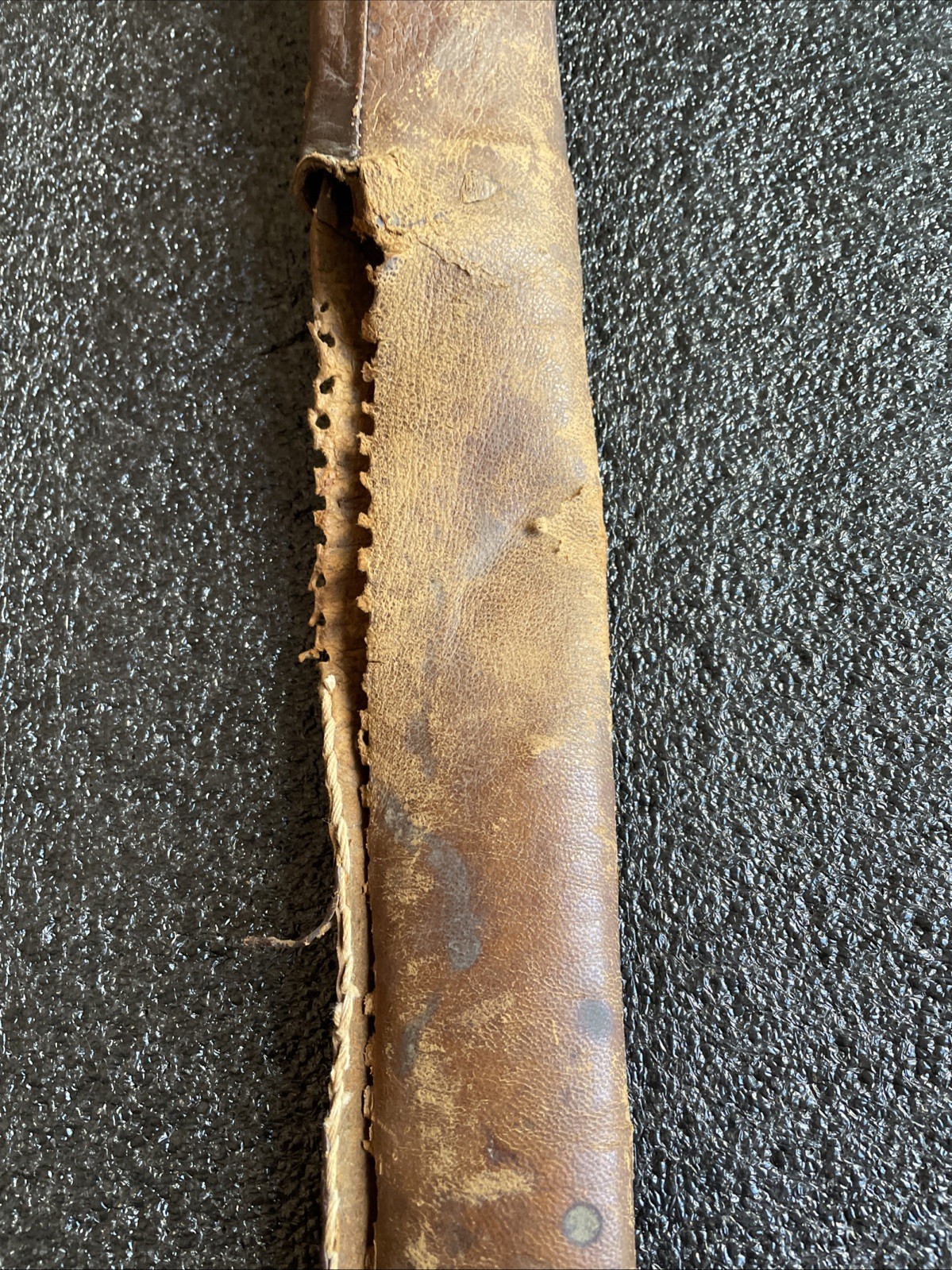 ORIGINAL WWII WW2 JAPANESE SWORD LEATHER SCABBARD COVER FOR PARTS OR REPAIR