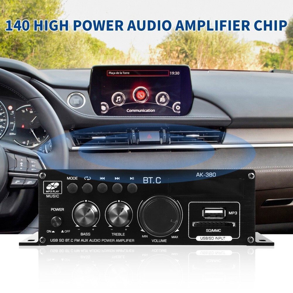 12V 800W Bluetooth HiFi Power Amplifier Mini Audio Digital Stereo FM AMP Remote