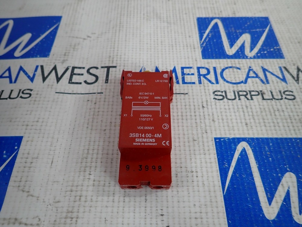 SIEMENS 3SB06-X3LT1G 3 POS ILLUM. SELECTOR SWITCH GREEN