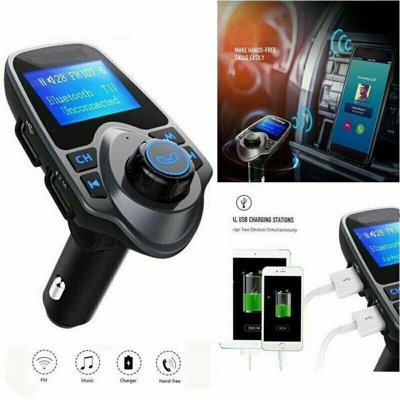 Bluetooth Wireless FM transmitter Adapter charger for Car Stereo Radio Speaker