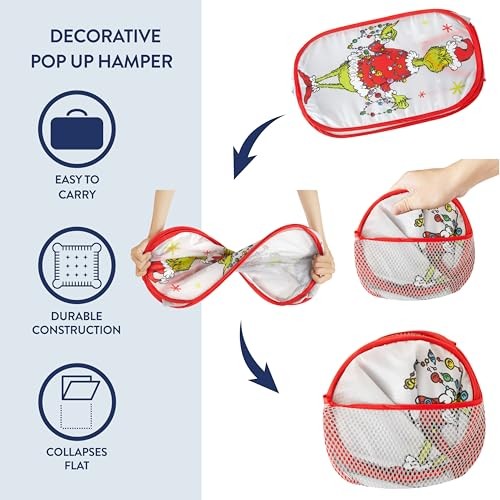 Collapsible Laundry Basket, Lightweight Clothes Storage Organizer, Foldable